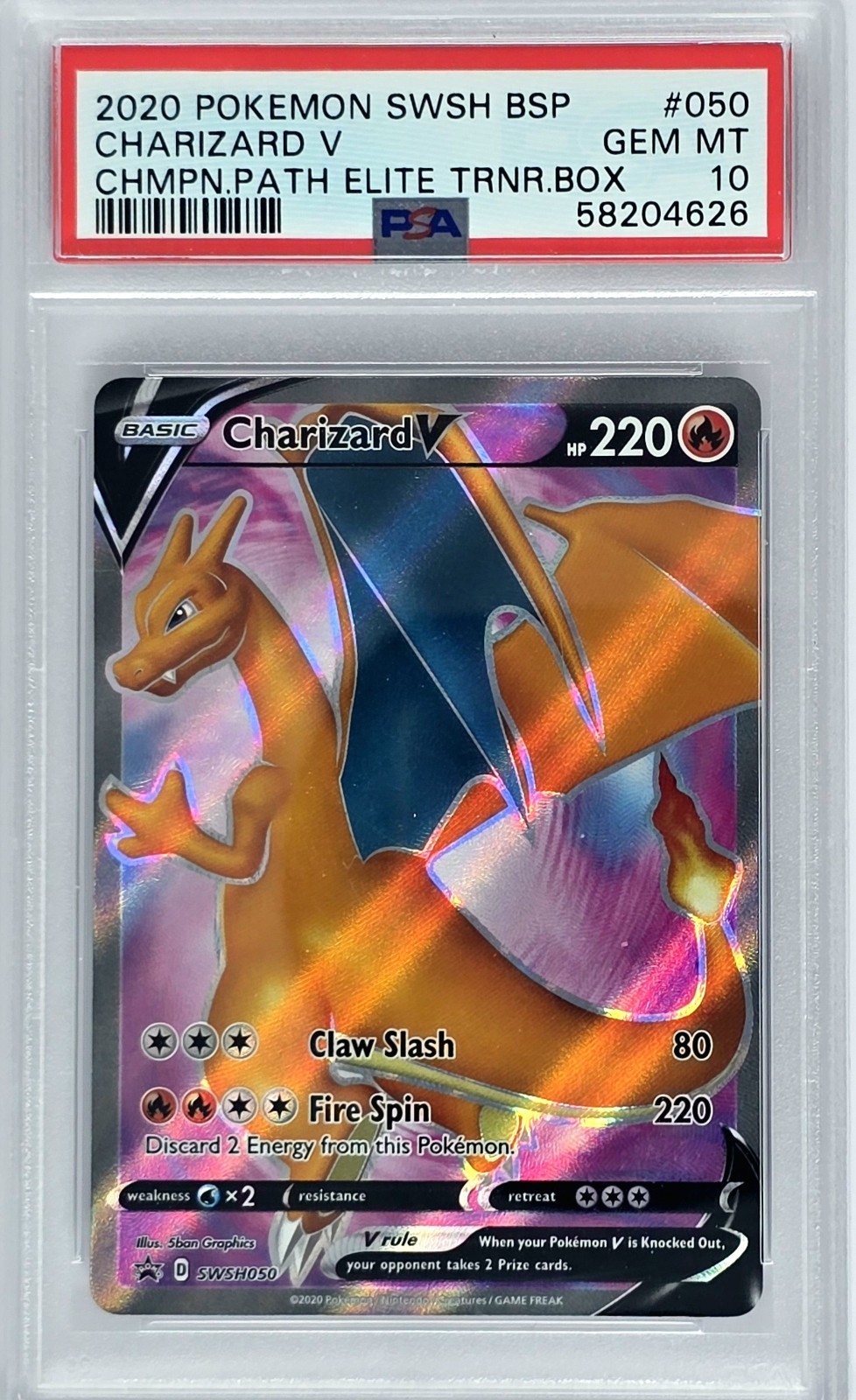 2020 Pokémon Charizard V SWSH050 – Champions Path Promo – PSA 10