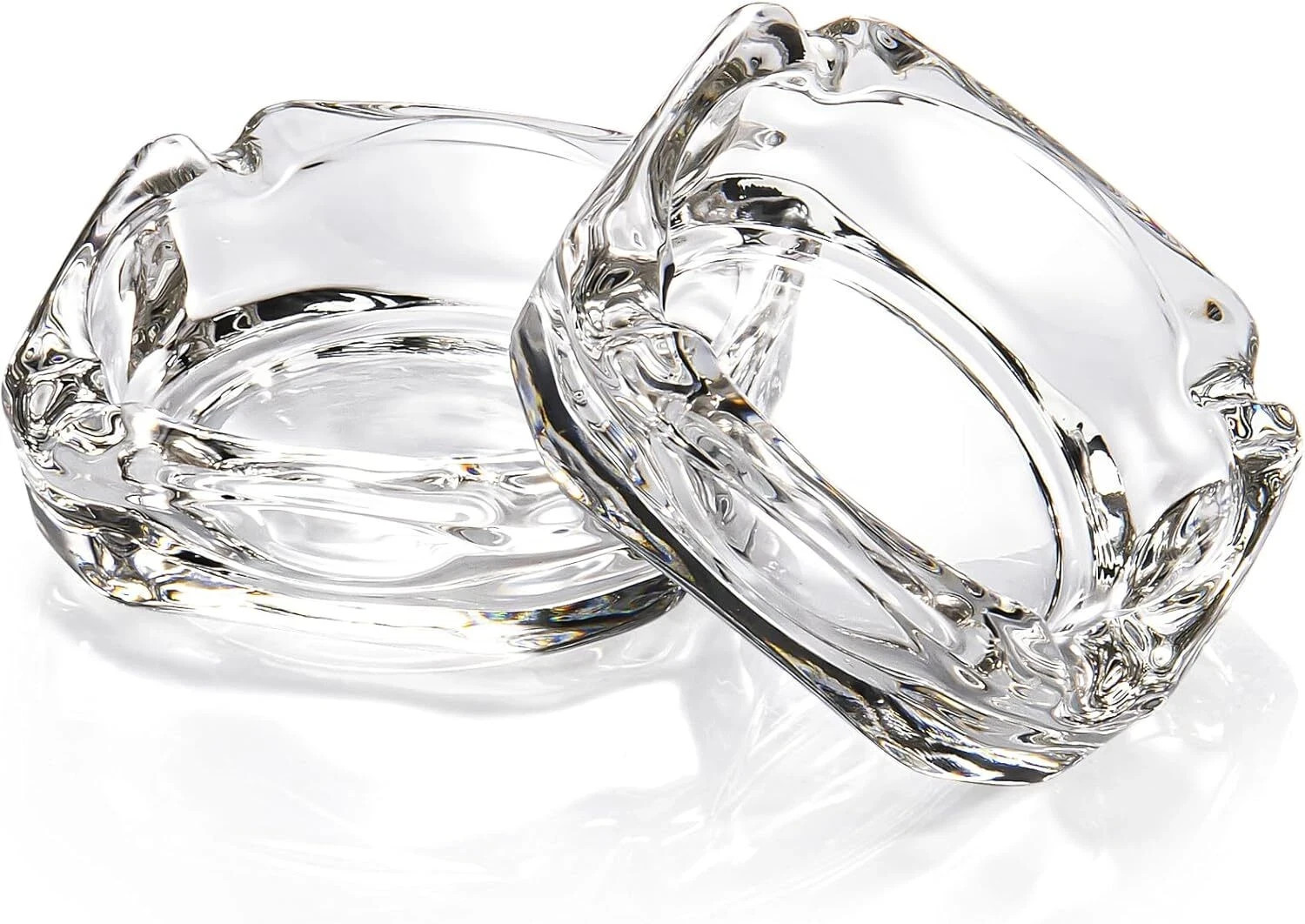 Glass Ashtray, Home Ashtrays for Cigarettes, 3.66*3.66*1.18 inches, Clear