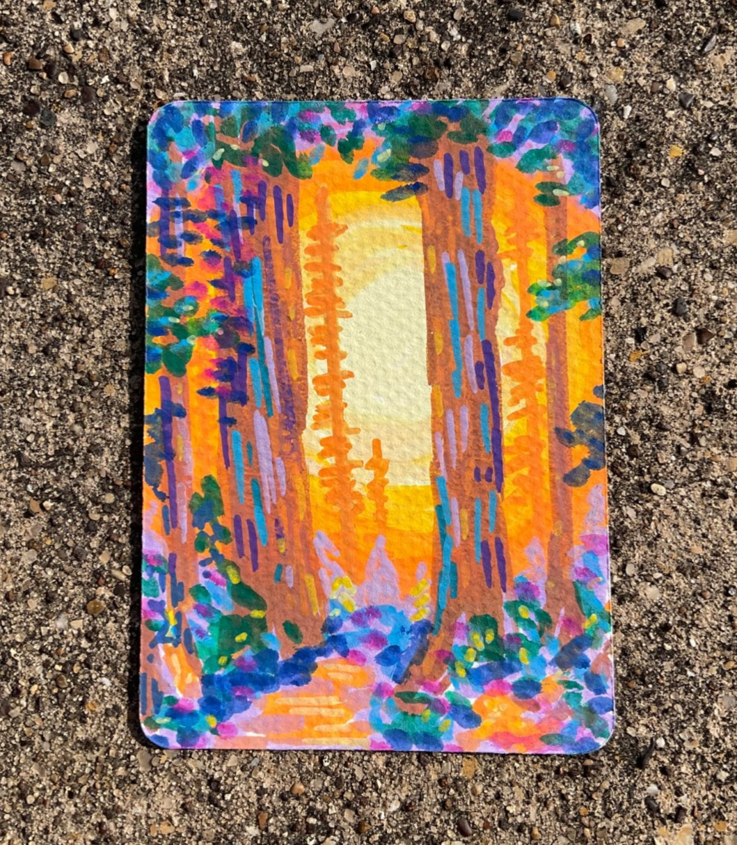 ACEO Art Card PRINT of Hand Painted & Signed Acrylic Original 3.5inx2.5in
