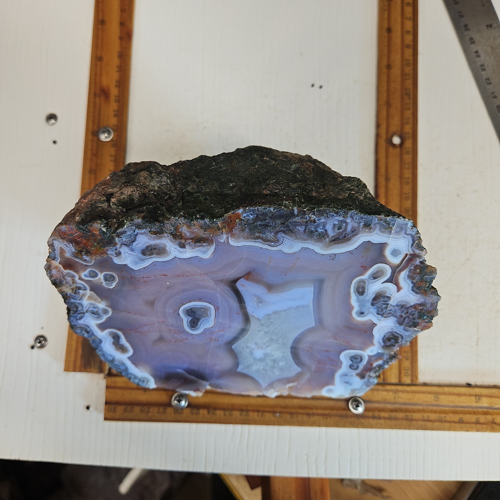 Moroccan agate polished specimen, Morocco beautiful colors, banding. 5lbs 3.8OZ