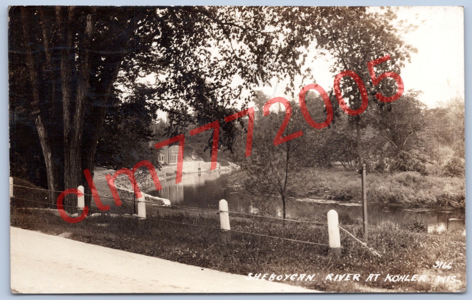Postcard RPPC WI Kohler Wisconsin Sheboygan River ca1940 R170