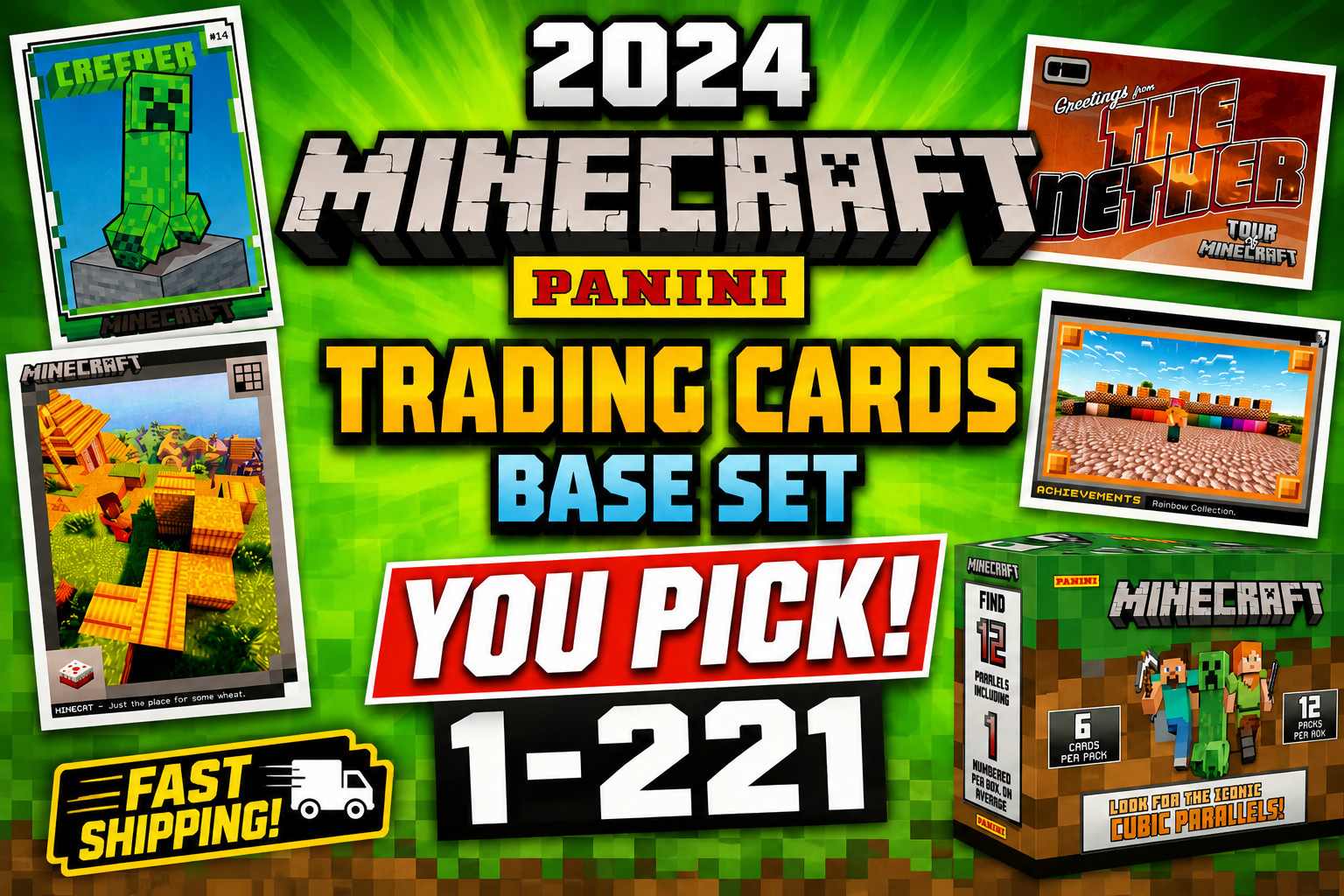 2024 Panini Minecraft Base Set Cards | Pick Your Card | Updated Weekly