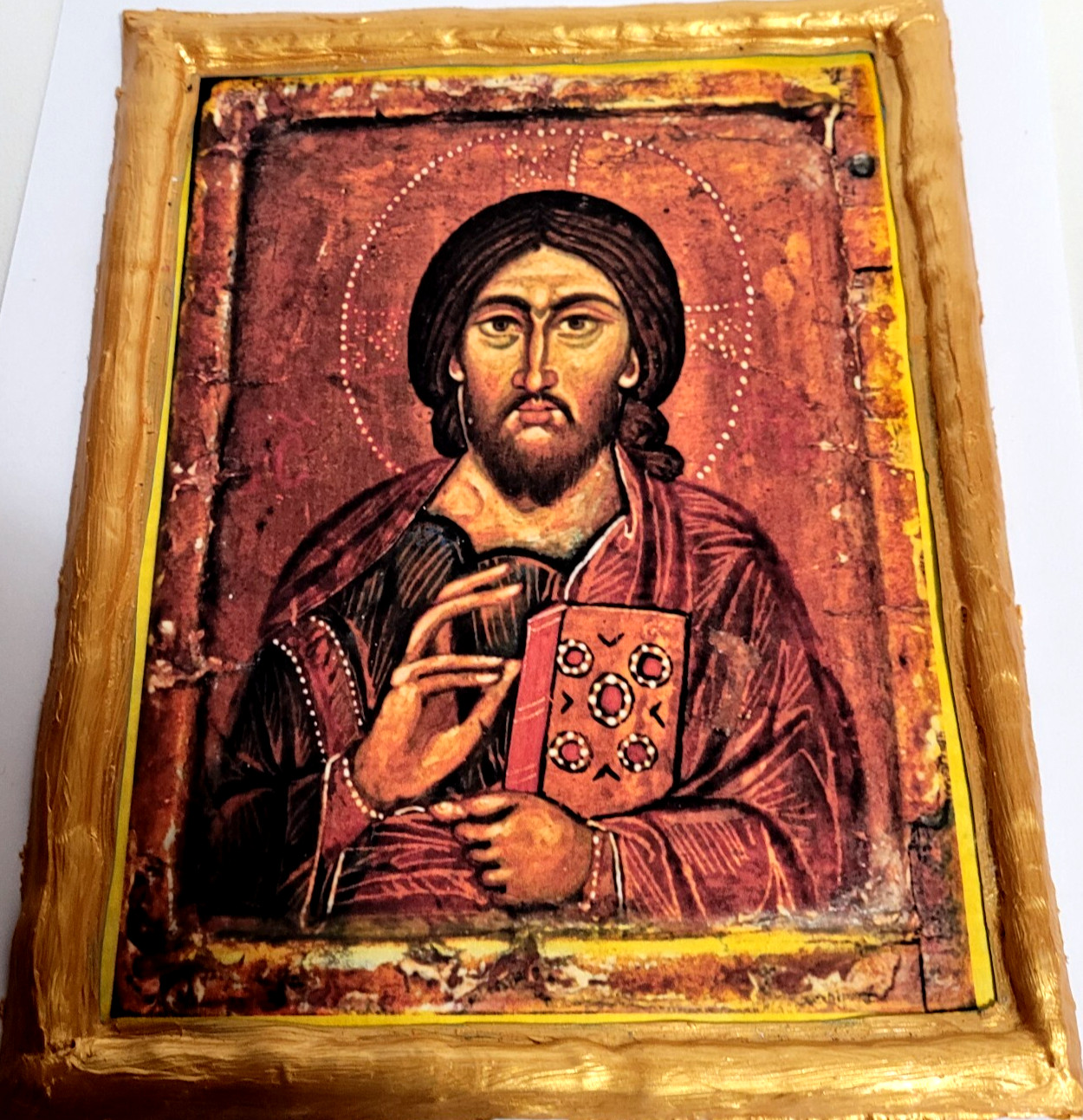 Jesus Christ Byzantine Ecclesiastical Jerusalem Eastern Orthodox Icon Plaque
