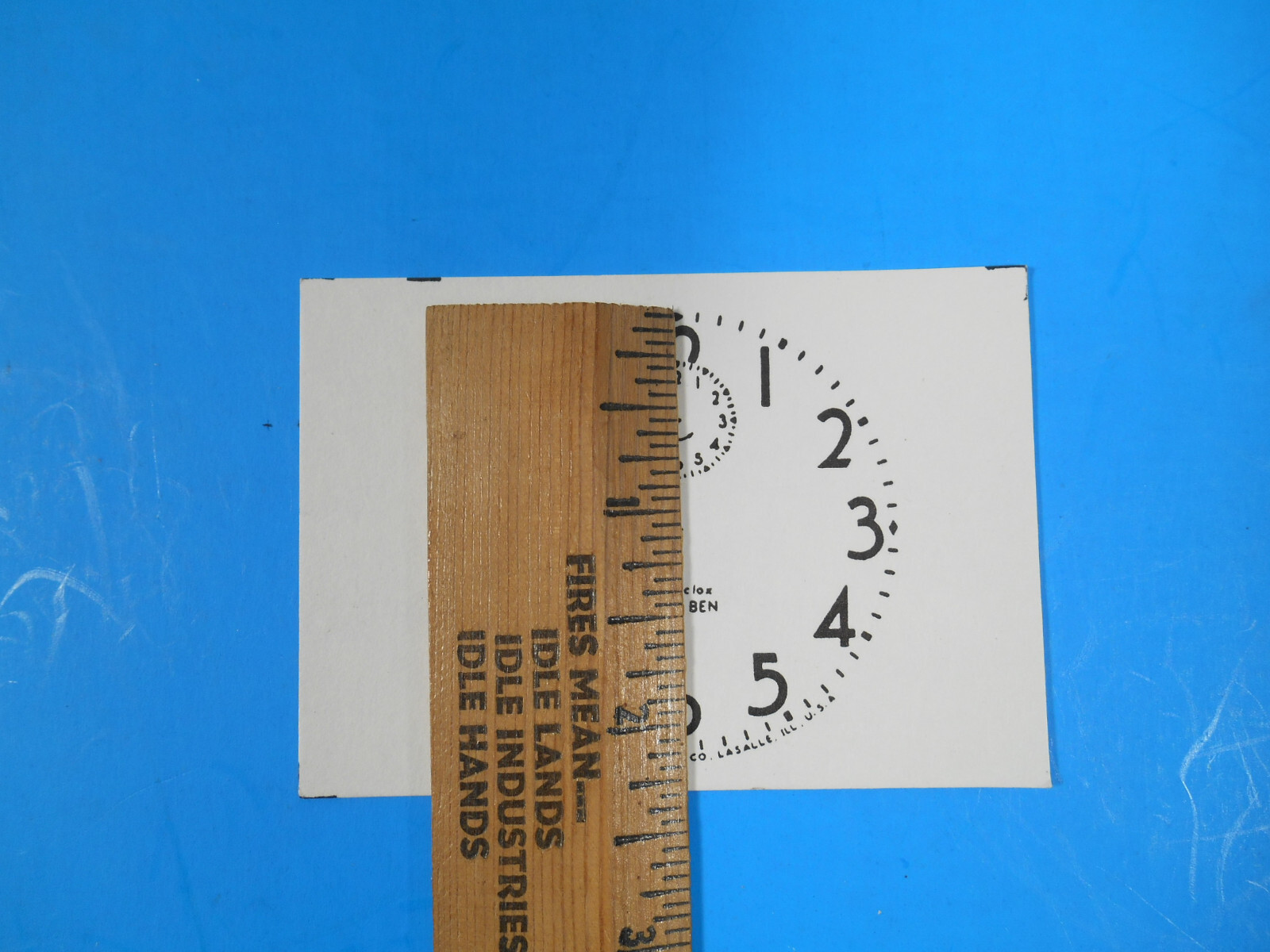 Replacement Clock Face Paper Card Stock Matte White Westclox Baby Ben