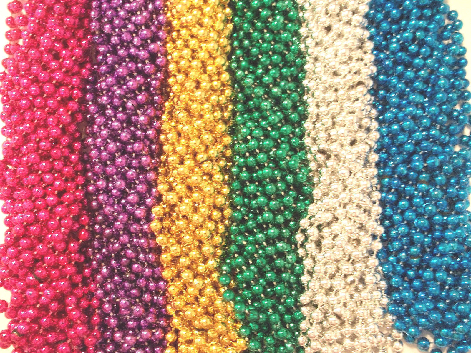 240 6 Color Mardi Gras Gra Beads Necklaces Party Favors Huge Lot 20 Dozen 33″