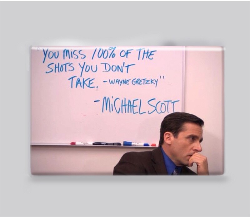 THE OFFICE / MICHAEL SCOTT WAYNE GRETZKY QUOTE – 2″ x 3″ POSTER MAGNET dunder