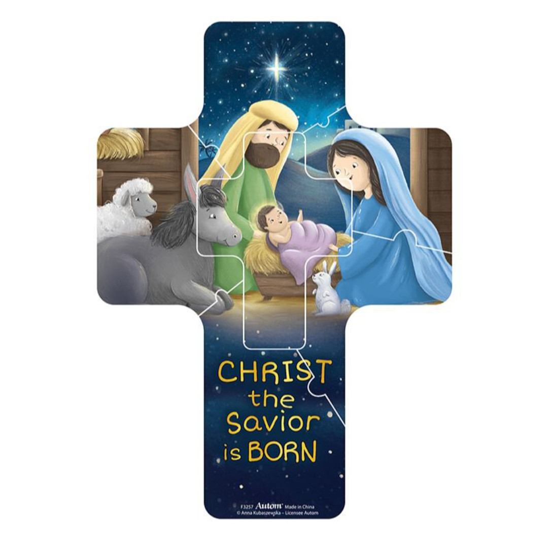Children’s Easter and Christmas Nativity Cross Shaped Puzzle Magnet Set Kids
