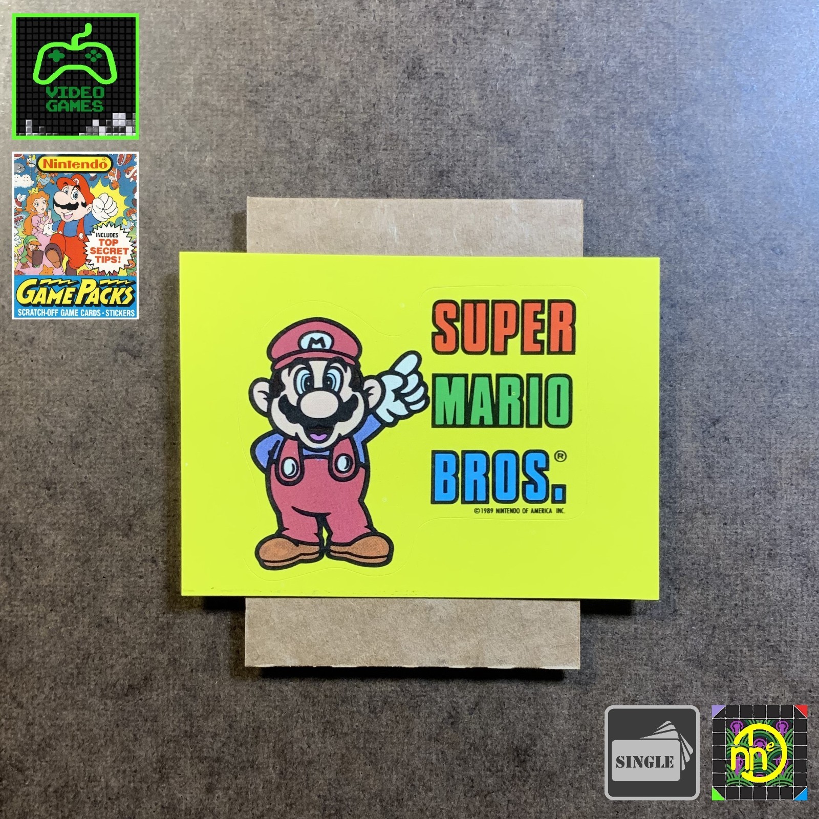 1989 Topps Nintendo Game Packs – Sticker GT11 Super Mario Bros – CLEAN