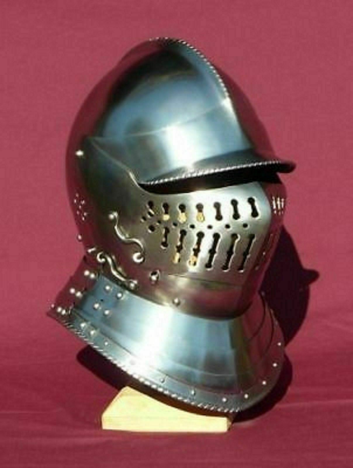 ANTIQUE MEDIEVAL KNIGHT EUROPEAN CLOSED ARMOR HELMET ROLE PLAY /COSPLAY GIFT