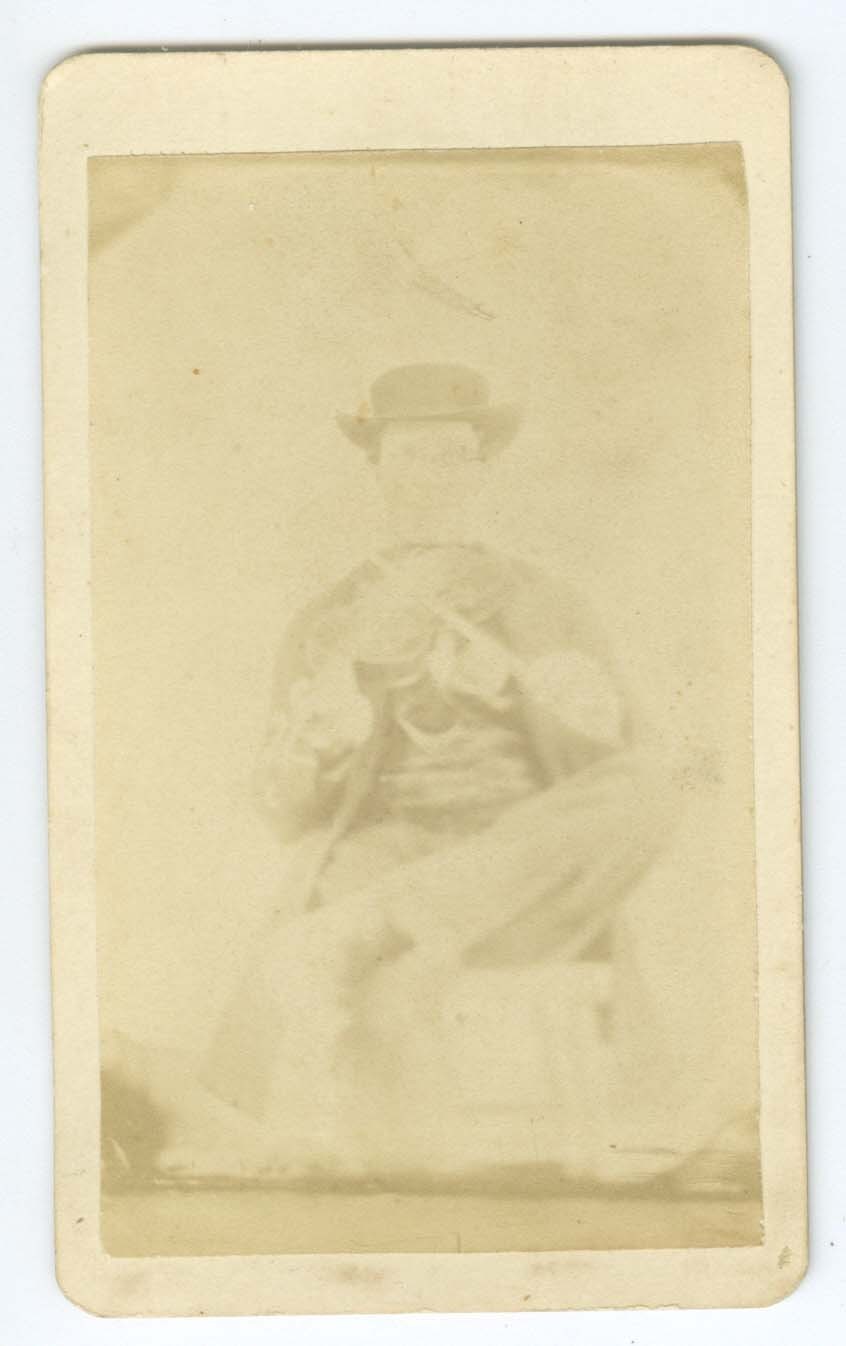 G5713~ CDV – Man & Fiddle by A. Stingle, Traveling Artist – CDV Light
