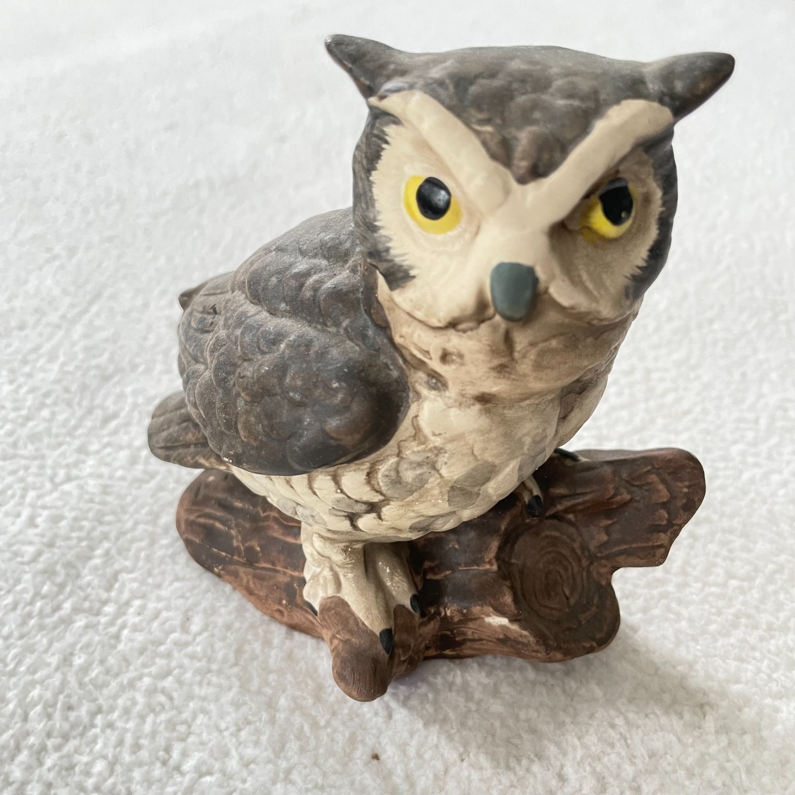 Vintage Norleans Bisque Ceramic Owl Figurine Japan Retro Rustic Boho Decor Bird