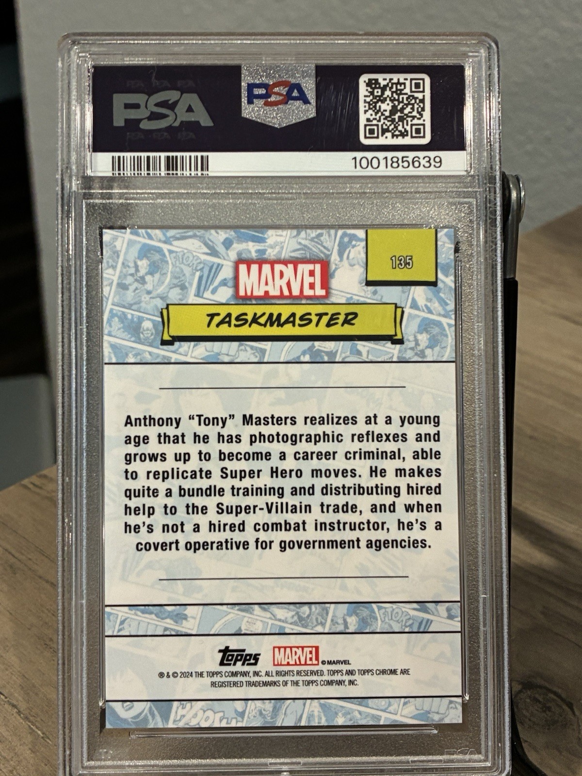 2024 Topps Marvel Sapphire Taskmaster Orange 02/25 PSA 9