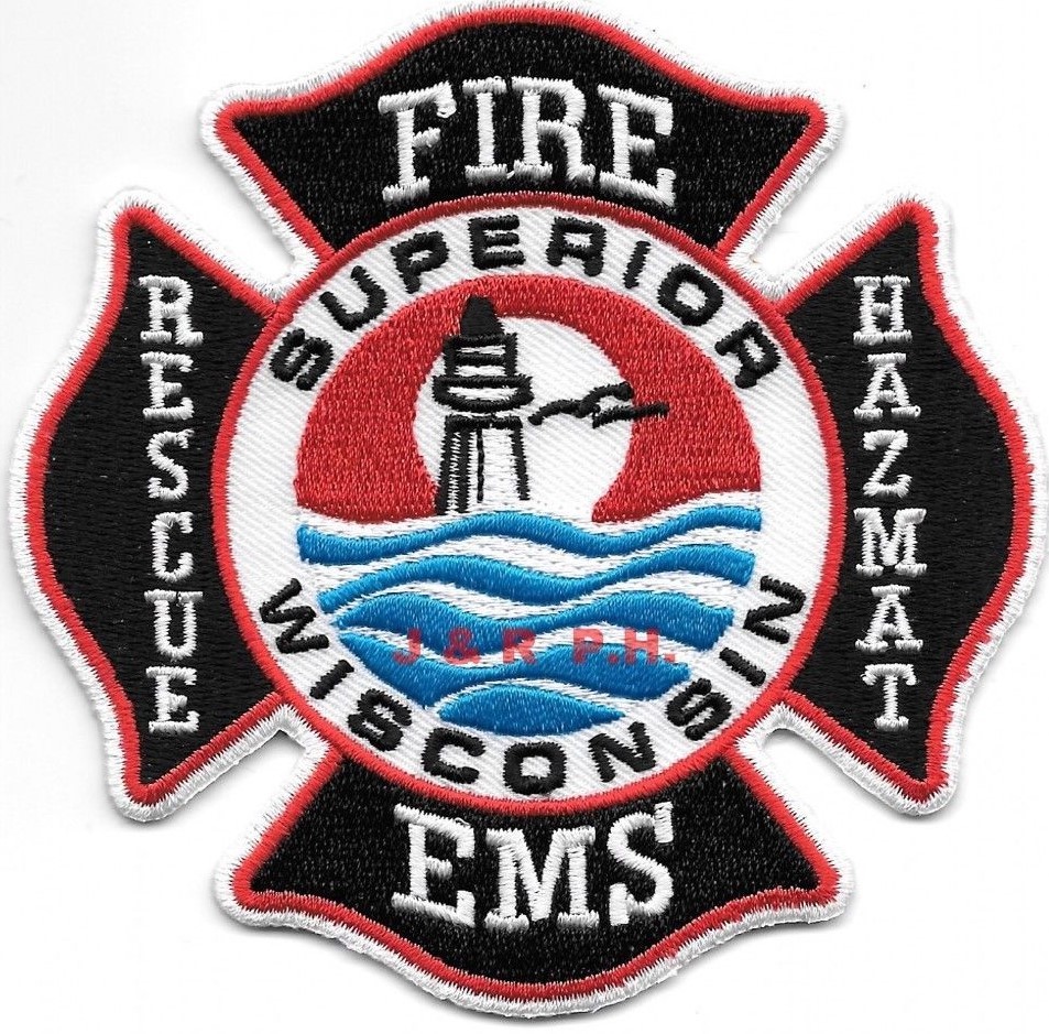 Superior Fire – Rescue – HAZMAT – EMS, Wisconsin (4″ x 4″) fire patch