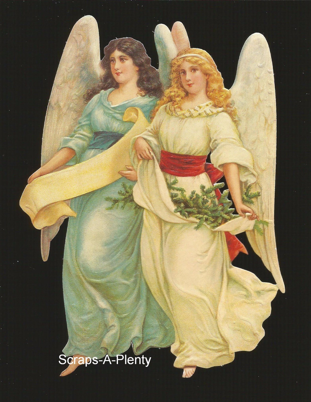 German Vintage Style Scrap Die Cut Relief- Large Christmas / Easter Angel BK5063