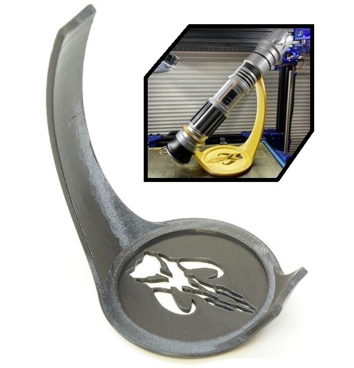 Display Stand Tilted Holder for Star Wars Lightsaber – Mandalorian Mythosaur