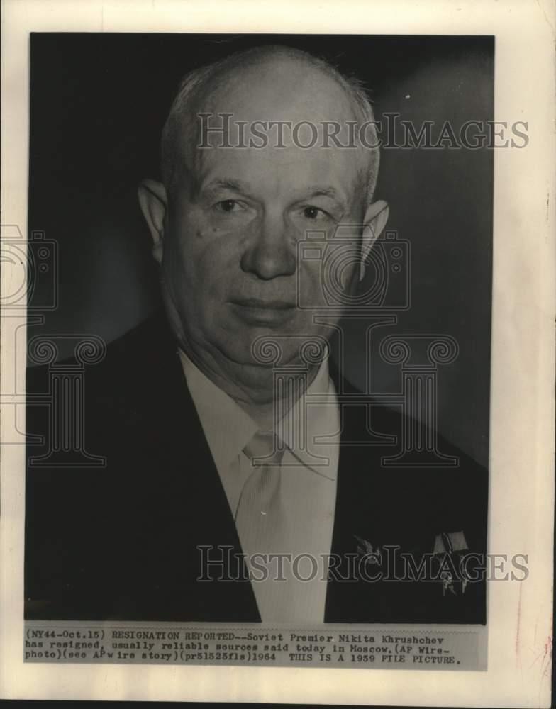 1959 Press Photo Soviet Premier Nikita Khrushchev resigns in Moscow – mjx85321