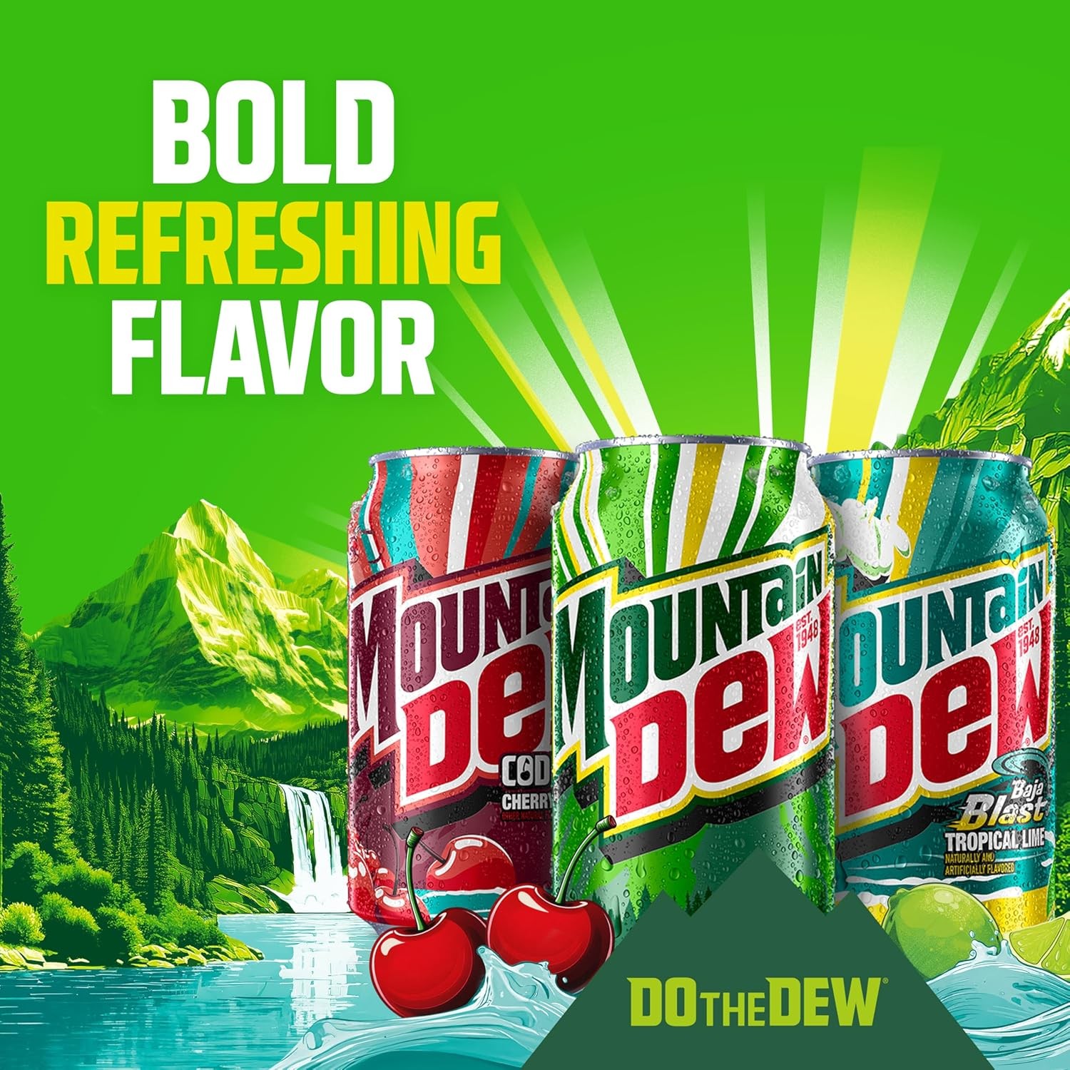 Mountain Dew, Baja Cabo Citrus Zero Sugar 12 Fl Oz Cans (Pack of 12)
