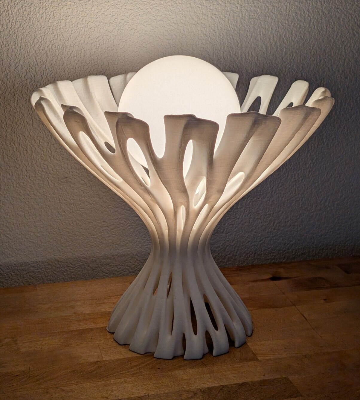 Mid Century Space Age Mushroom Table Lamp Organic Atomic Design Light UFO 16″