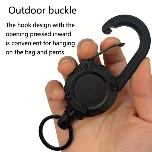 3X Heavy Duty Keychain Retractable Carabiner Car Key Chain with Badge Holder US