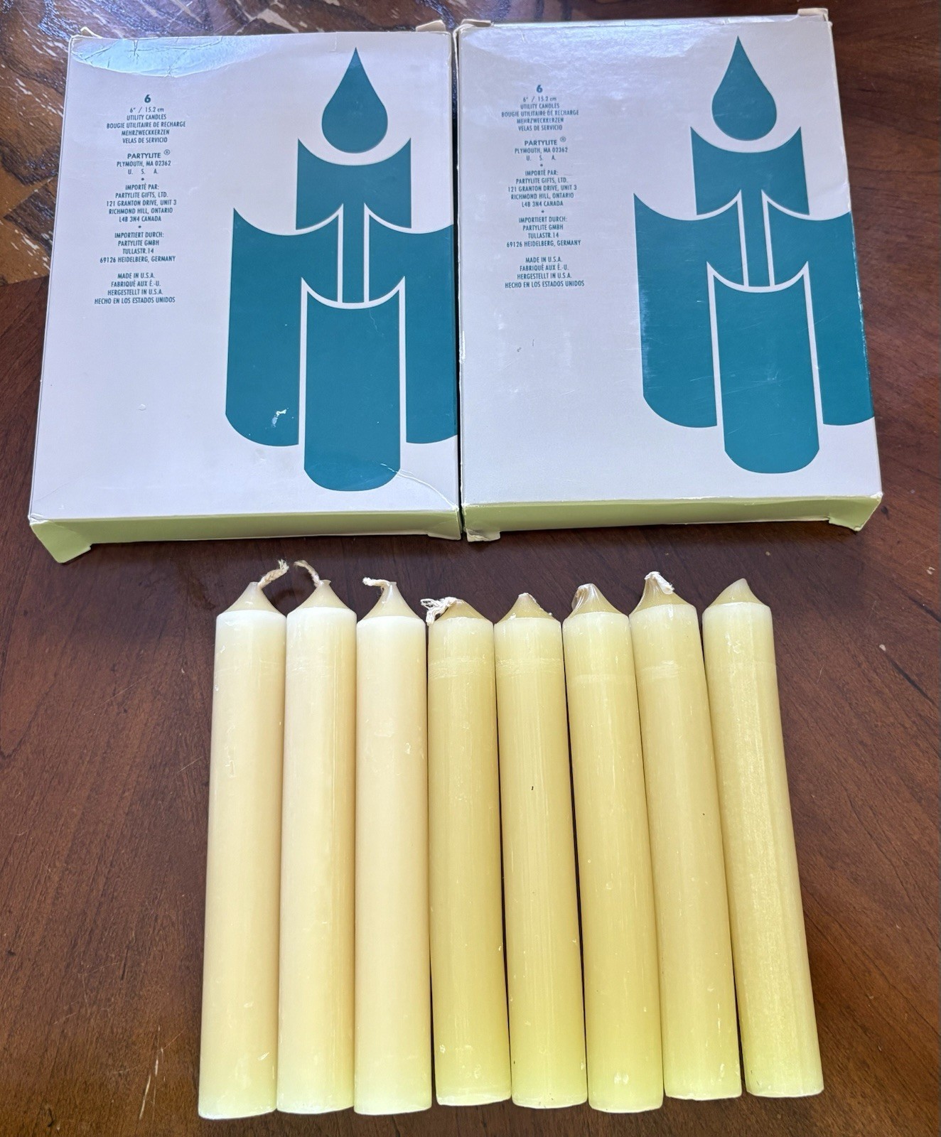 PartyLite SPICED VANILLA Utility 6” Taper Candles 8 pcs A0211 Spring-Load Lamp