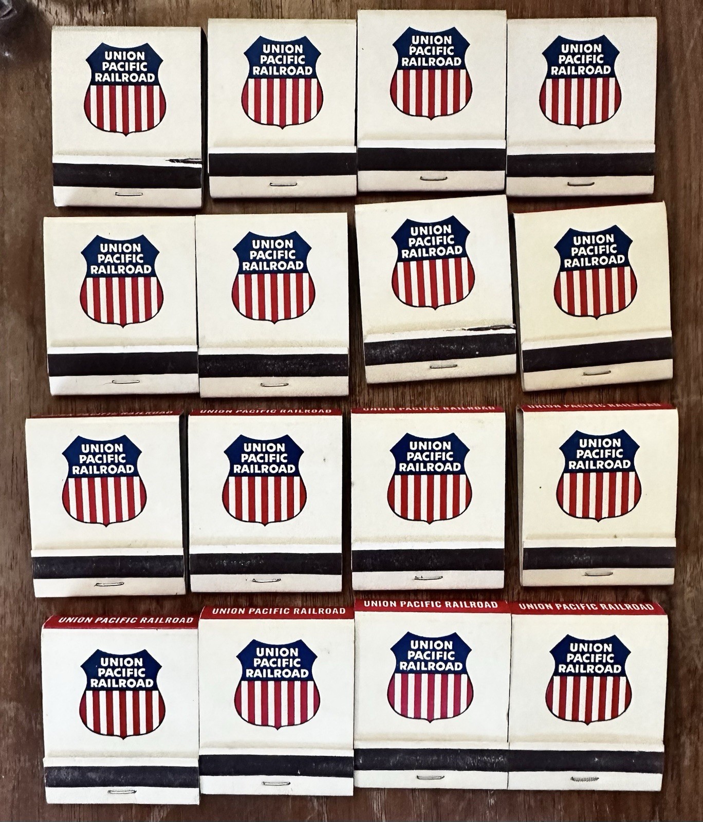 Union Pacific Railroad Matchbooks Lot of 16 All Unused w Map Be Specific Shield
