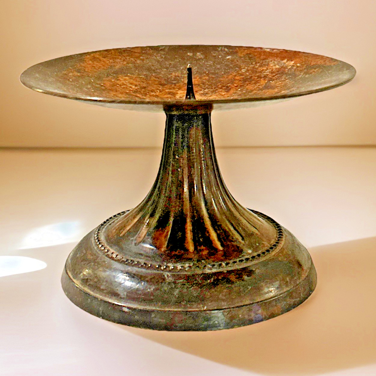 Hosley International ~ Solid Brass Pillar Candle Holder ~ Made in India ~ 3″Tall
