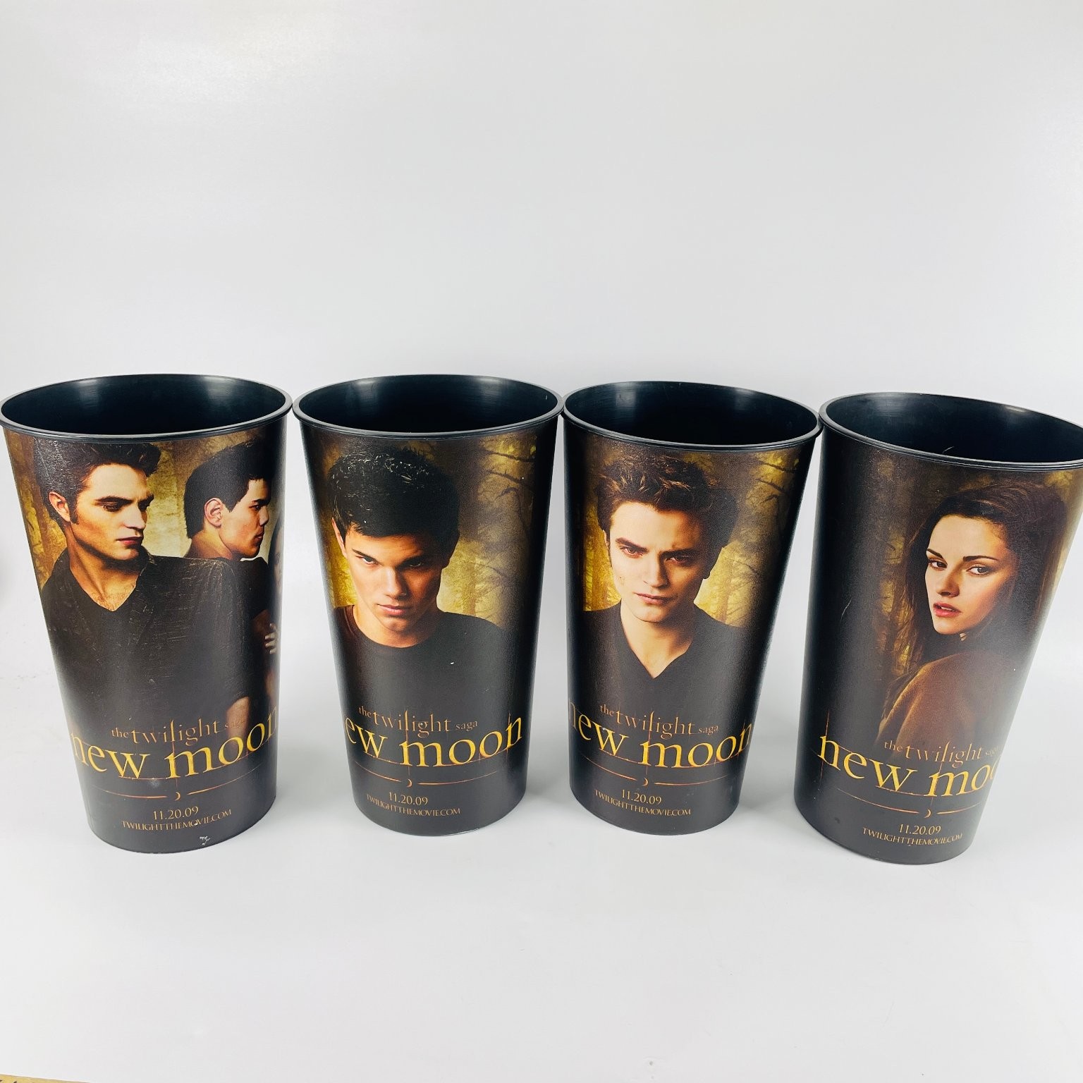 Twilight Saga New Moon Vitaminwater Cup Set of 4 2009 Promo Robert Pattinson