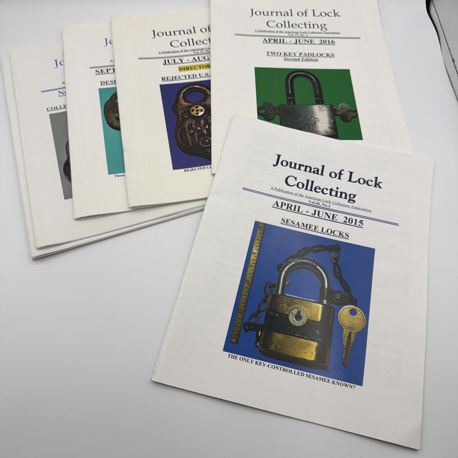 7 Journal of Lock Collecting Magazine Manuals Locks Keys Padlock 2015-2019