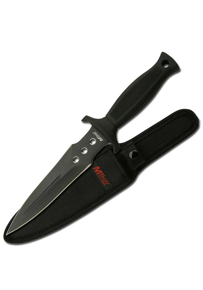 Mtech Black Dual Edge Dagger Fixed Blade Knife & Sheath MT-454 11 1/2″ OA New