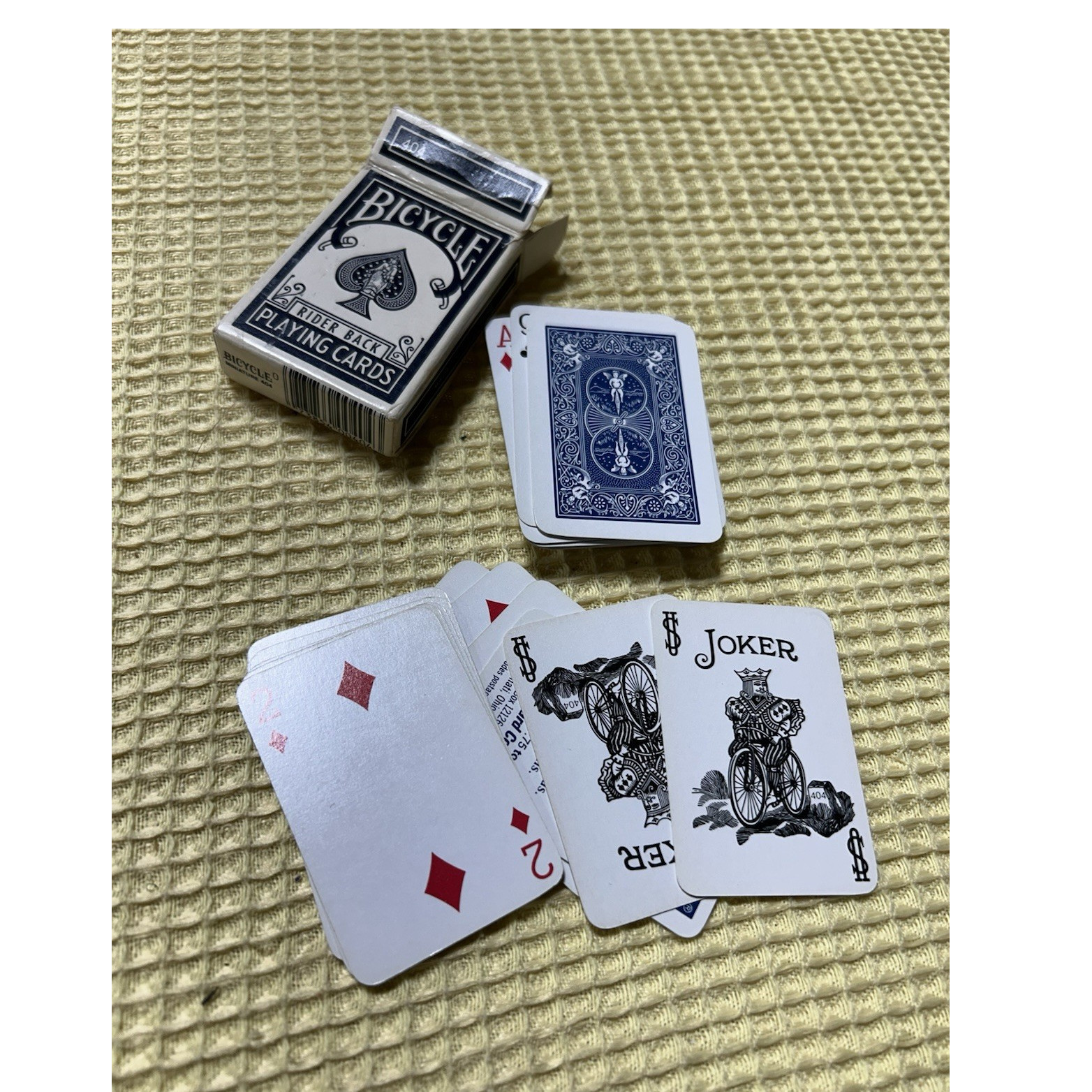 Bicycle Rider Back Miniature 404 Blue Playing Cards Modern Deck 1970-Now