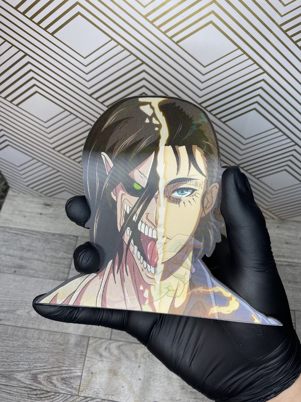 Attack on Titan Eren Yeager 3D Lenticular Motion Car Sticker Decal Peeker