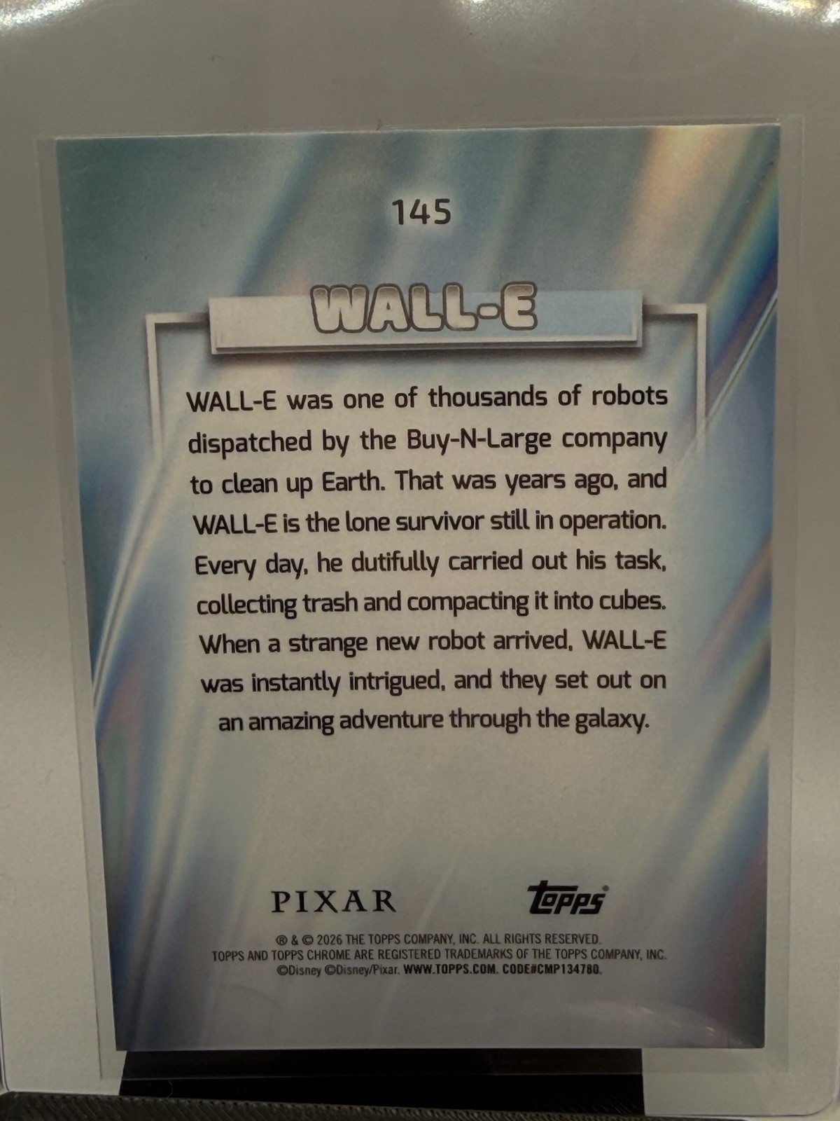 2026 Topps Chrome Disney Pixar Parallel 63/28 WALL-E Movie Trading Card #145