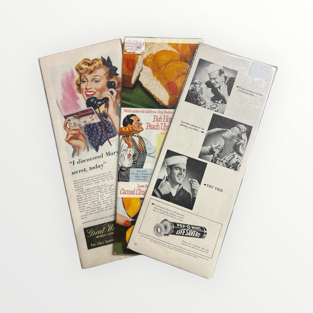Paper Advertisements 1950s food and drink