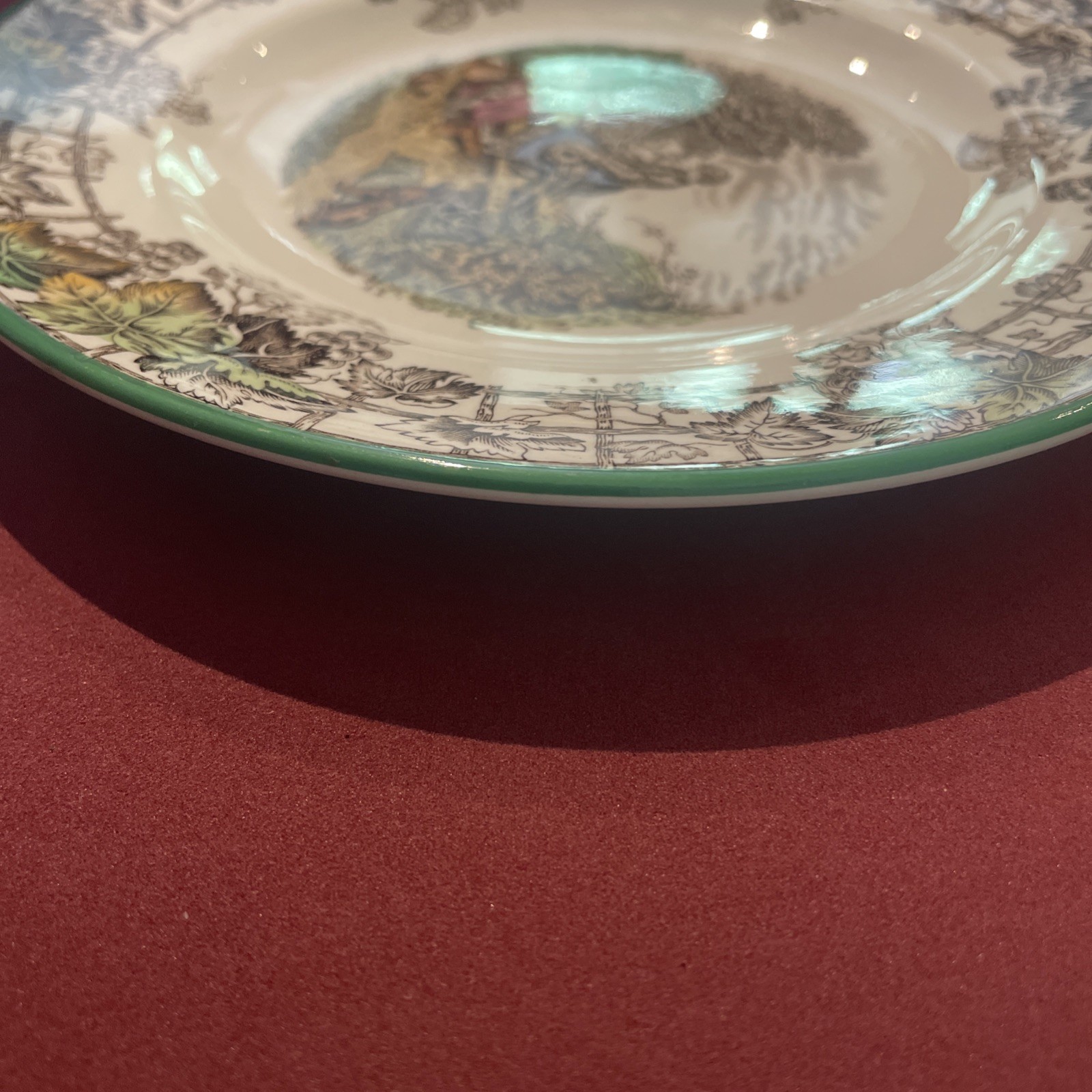 Copeland Spode’s Byron ￼England, green trim ￼6 1/2 Inch Dinner Plate D/1