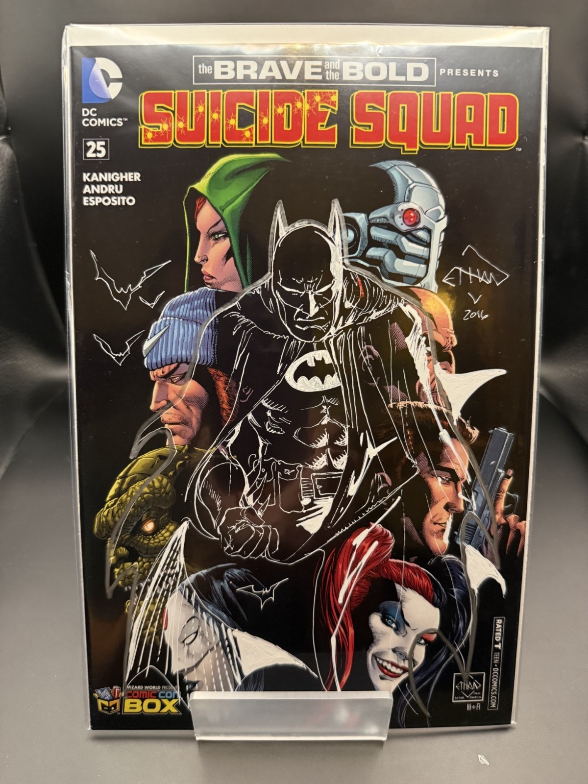 Suicide Squad #25 signed and Batman sketch by Ethan Van Sciver