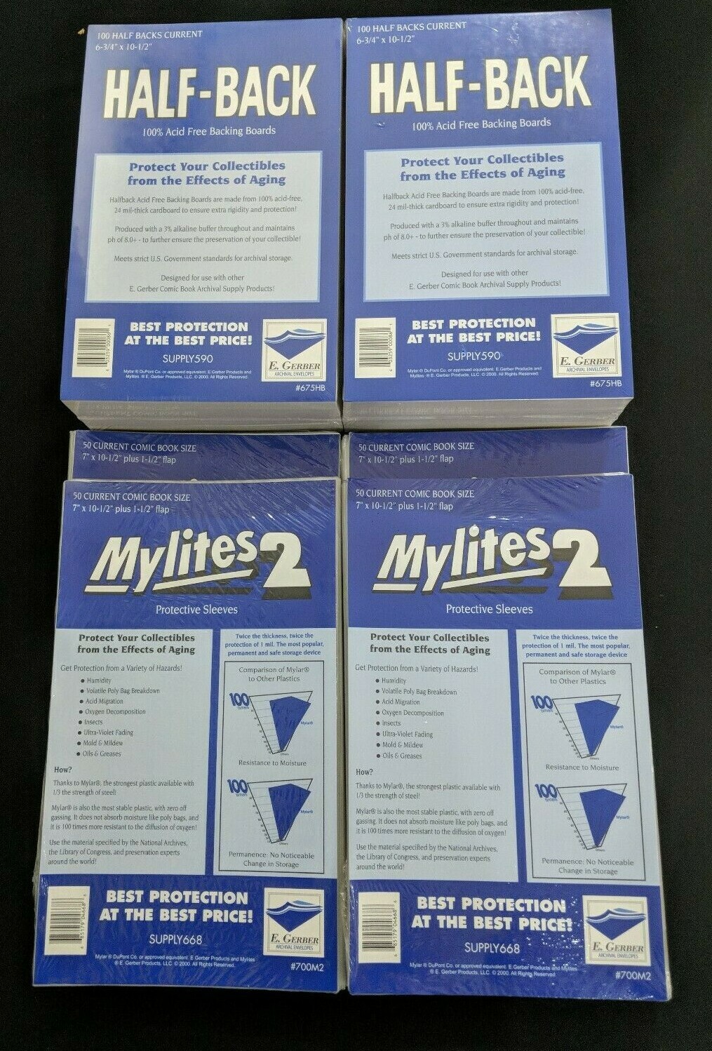 200 E. Gerber Mylites2 & Half Backs Set – Current Modern Age Comic 700M2 | 675HB