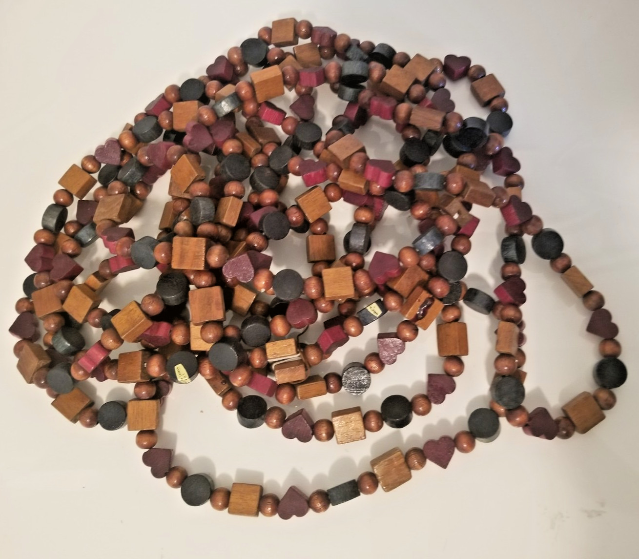 Vintage & Wood Look Garland Variety Shapes & Colors Retro Hearts Square Circles