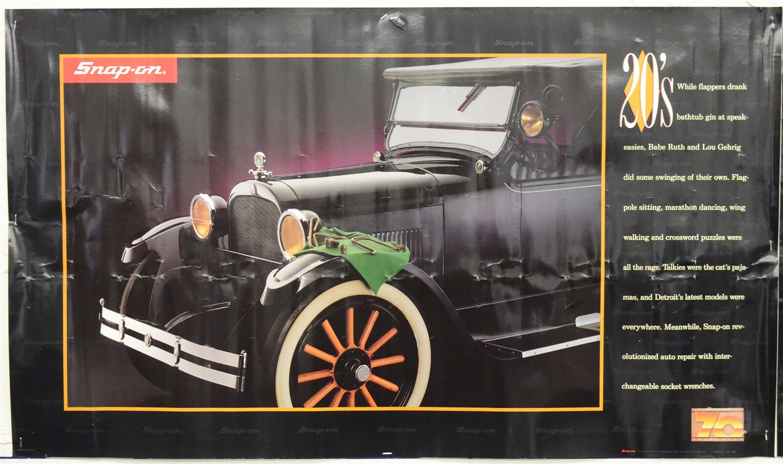 “NEW” Snap-on Tools Advertising Poster 1990 70th Anniversary 1920’s Series of 5