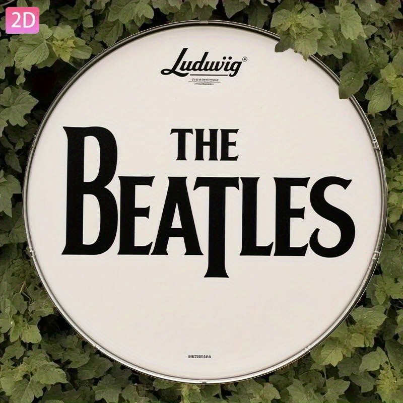 2D Flat, 1 “The Beatles” Vintage Aluminum Wall Plaque Round Tin 8×8 Metal Signs