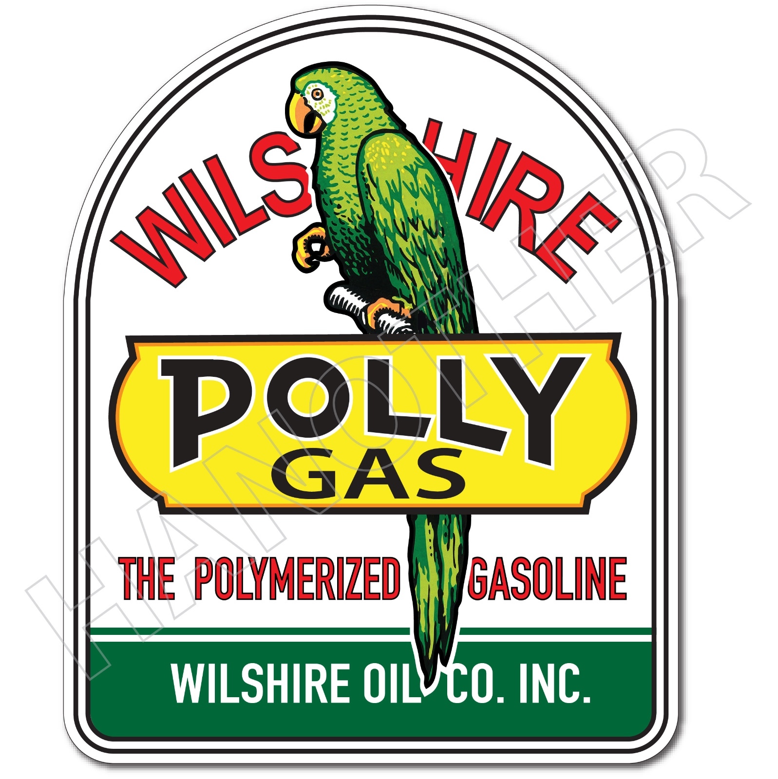 POLLY WILSHIRE GASOLINE LUBSTER PROJECT DECAL GAS OIL CAN PUMP STICKER