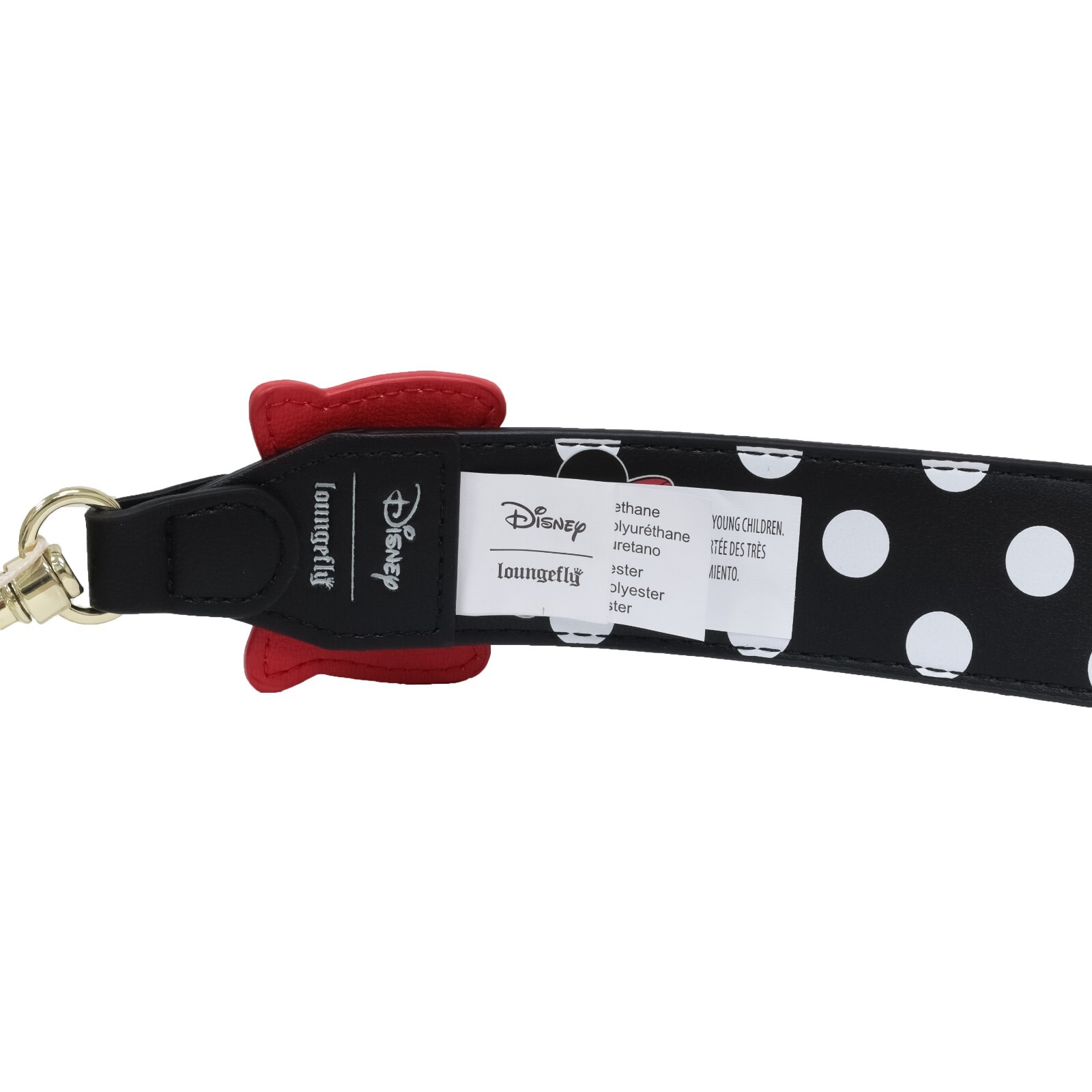 52″ MINNIE MOUSE Loungefly Reversible Bag Strap All Over Print Polka Dots Bows