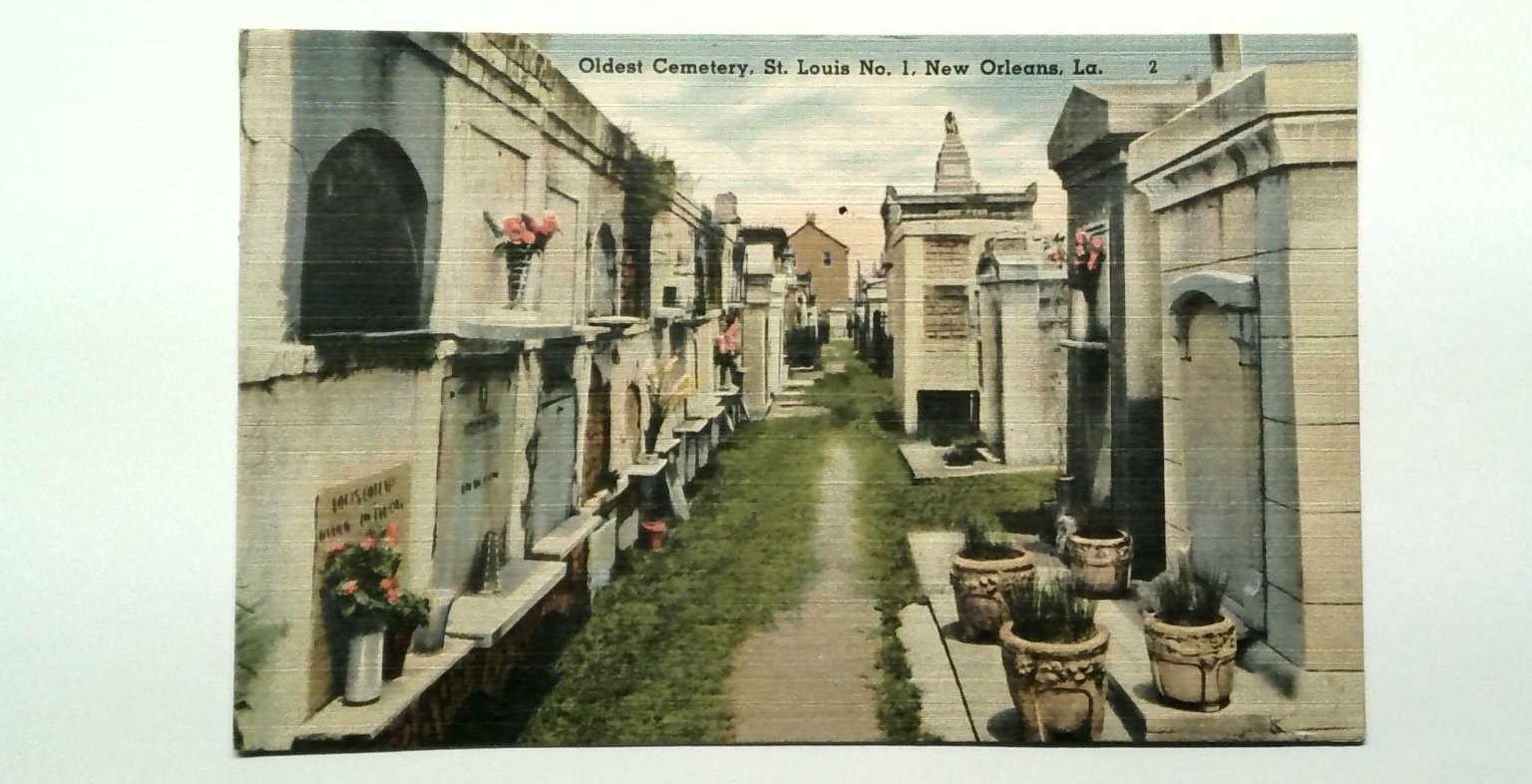 Oldest Cemetery St. Louis No. 1 New Orleans LA Linen Tichnor Postcard c1940s