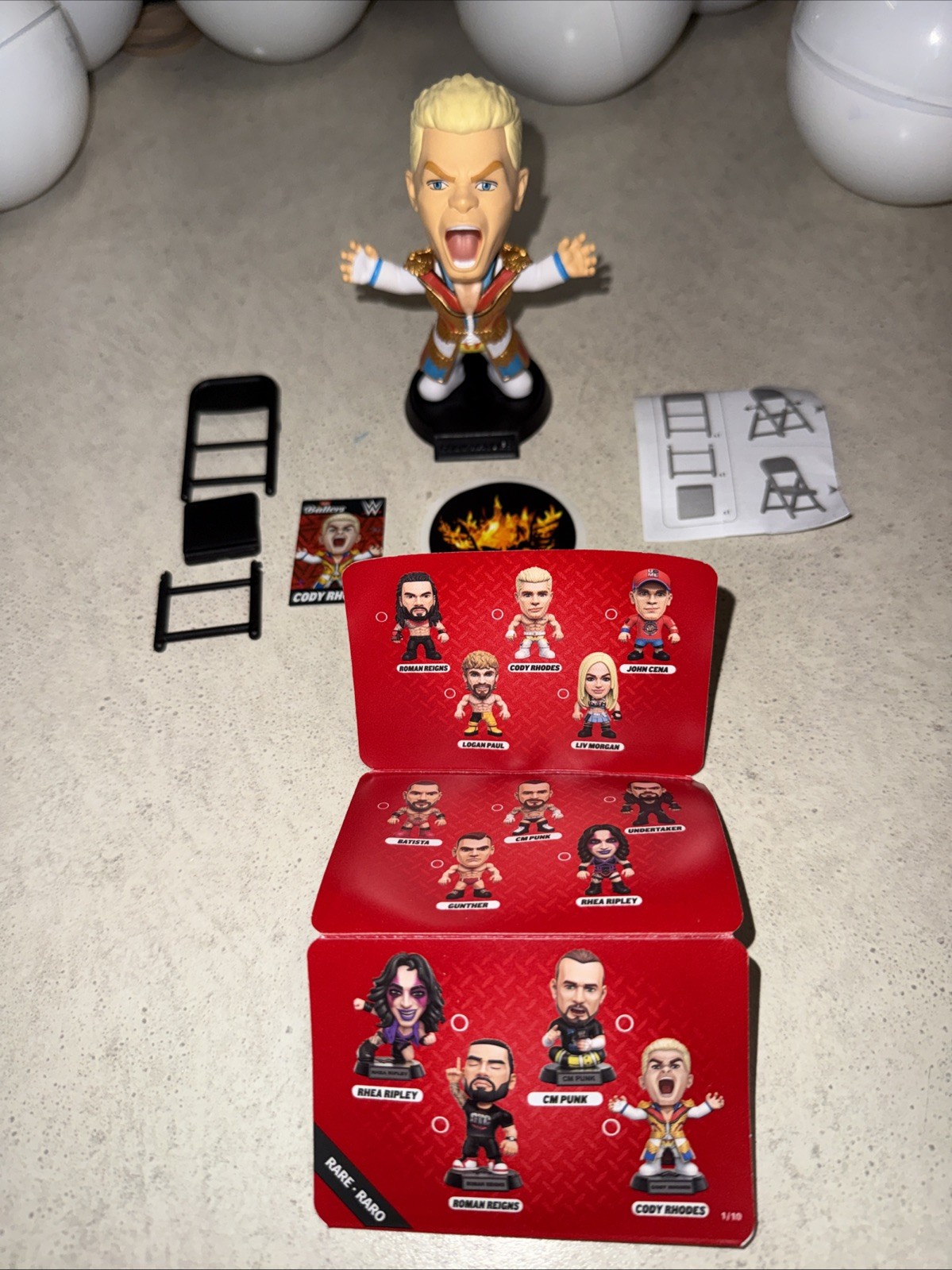 RARE WWE ZURU BALLERS RARE 1 of 10 Cody Rhodes With Chair & Extras Ships Quick!