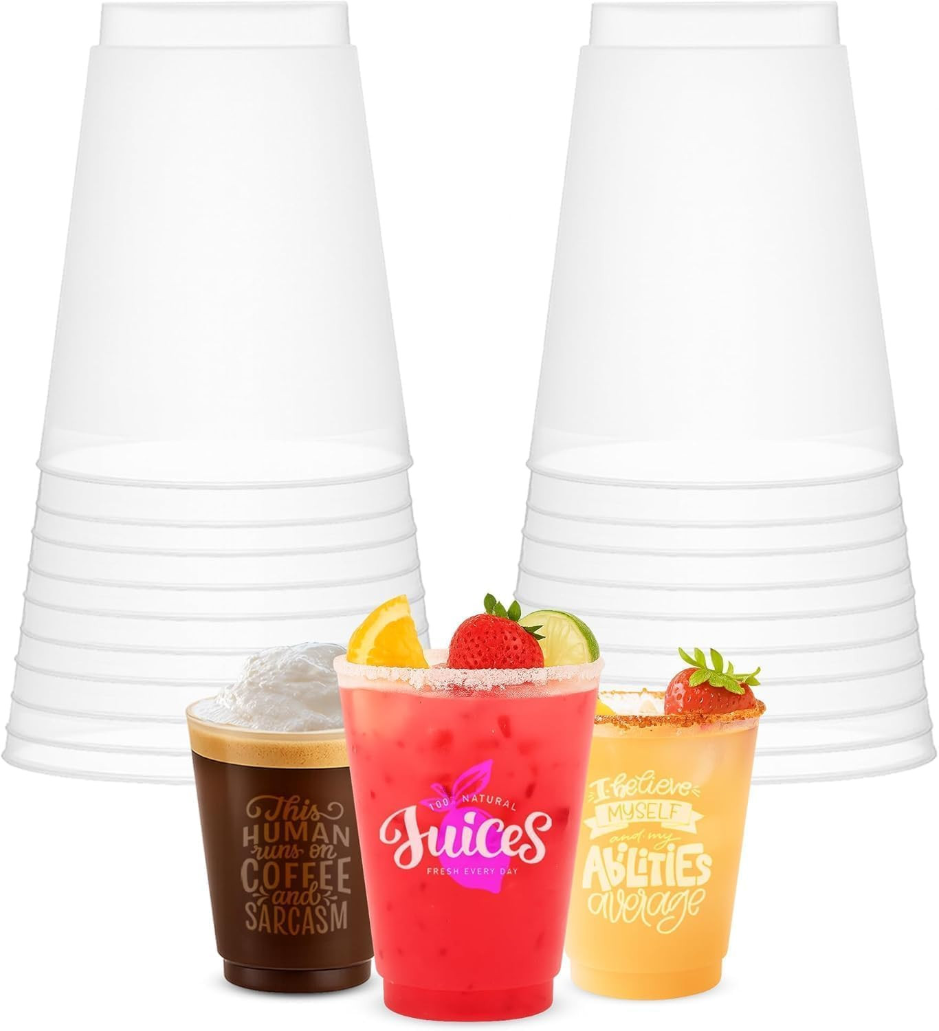 – 12Oz Frost Flex Plastic Cups – Shatterproof Reusable Drinkware for Parties, We