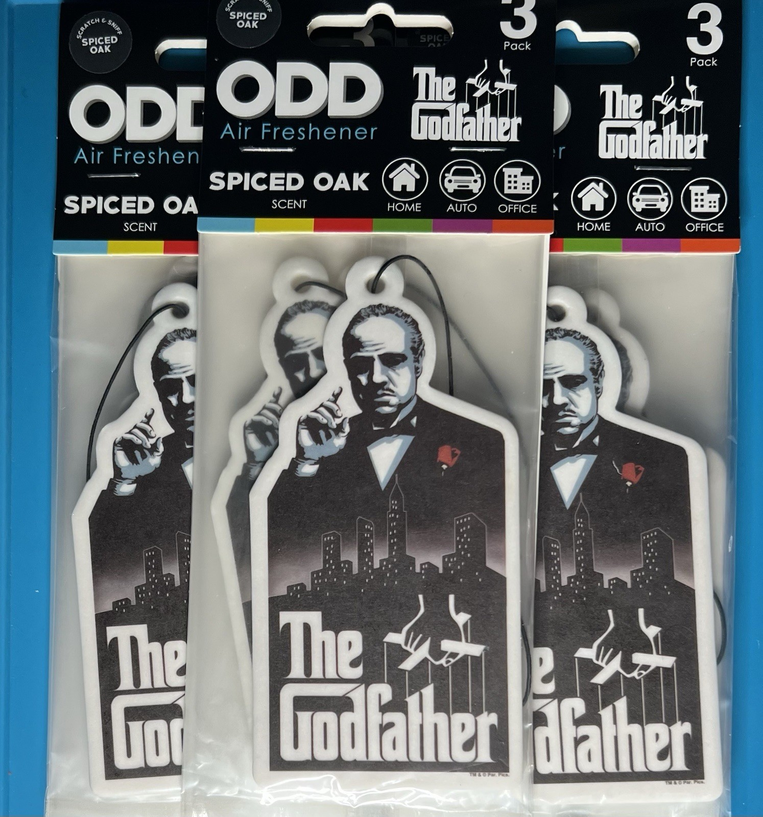 The Godfather (Paramount Pictures) AIR FRESHENER 3 PACK (LOT OF 3) Spiced Oak