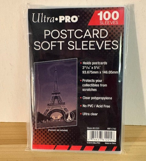 (100 Count Pack) Ultra Pro Postcard Standard Size Sleeves-Archival-Acid Free-New