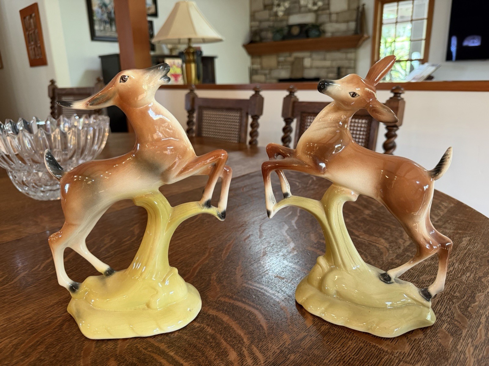 Vintage Pair Porcelain Deer Figurines 1940’s