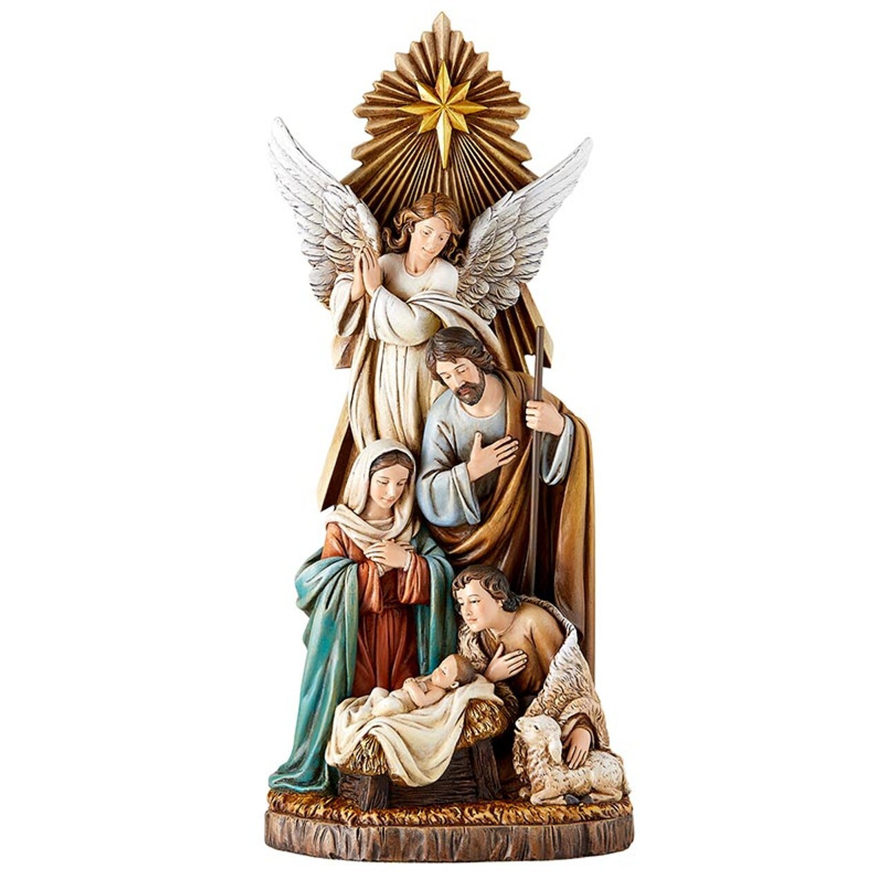 Nativity Set, Shepherd’s Nativity Statue – Nativity Christmas Tree 16-1/4″ High