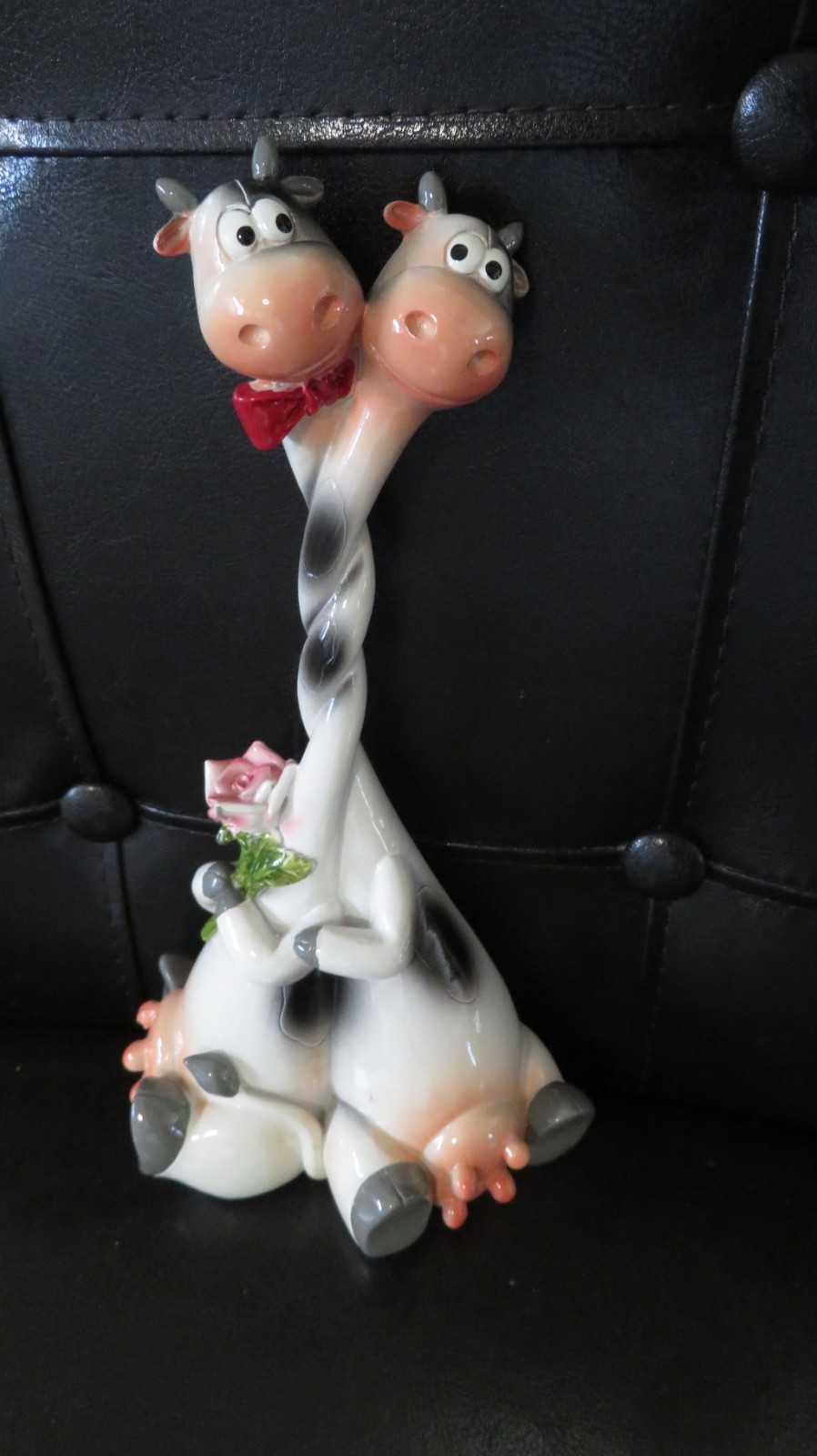 Long Neck Collection “Hugging Snuggling Cows” Figurine 9 inches Tall