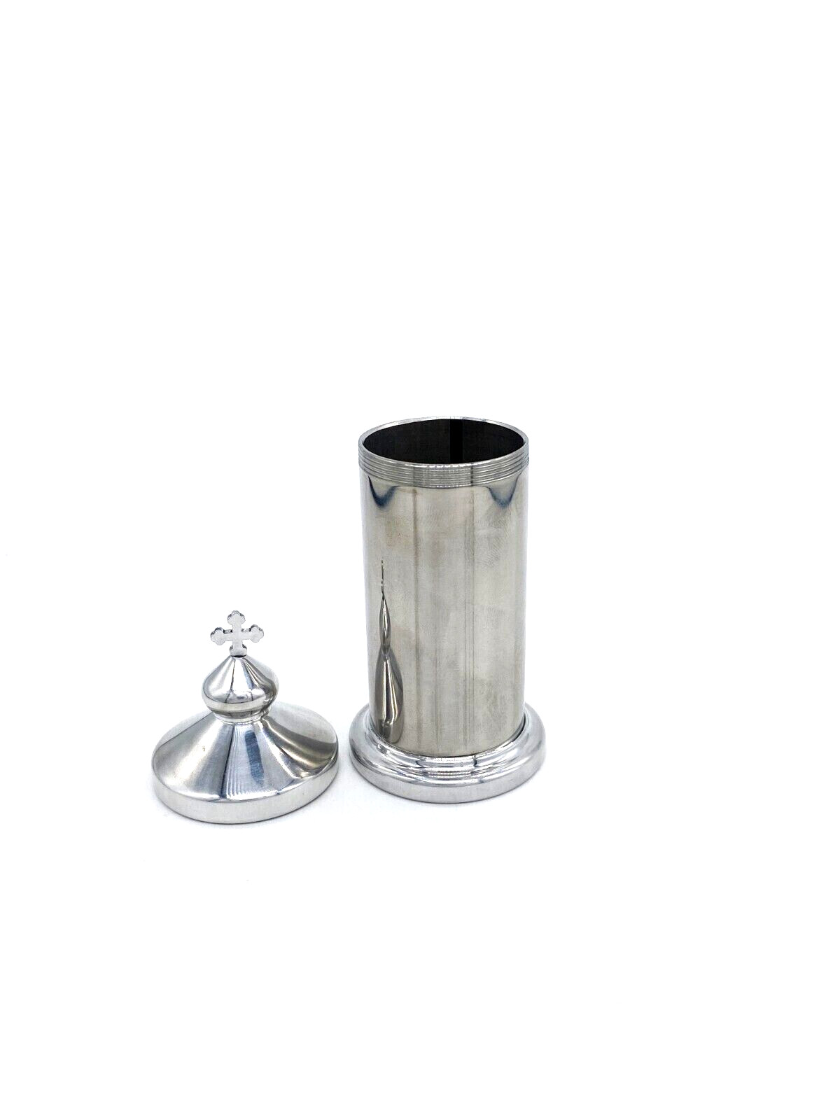 Tabernacle Engraved Metal Stainless Steel with 1 Potyr and 1 Spoon